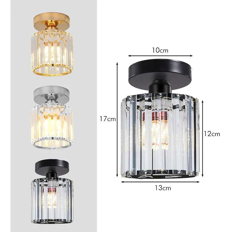Crystal Semi Flush E27 Ceiling Light Fixture Round Fitting Chandelier Lamp~4505