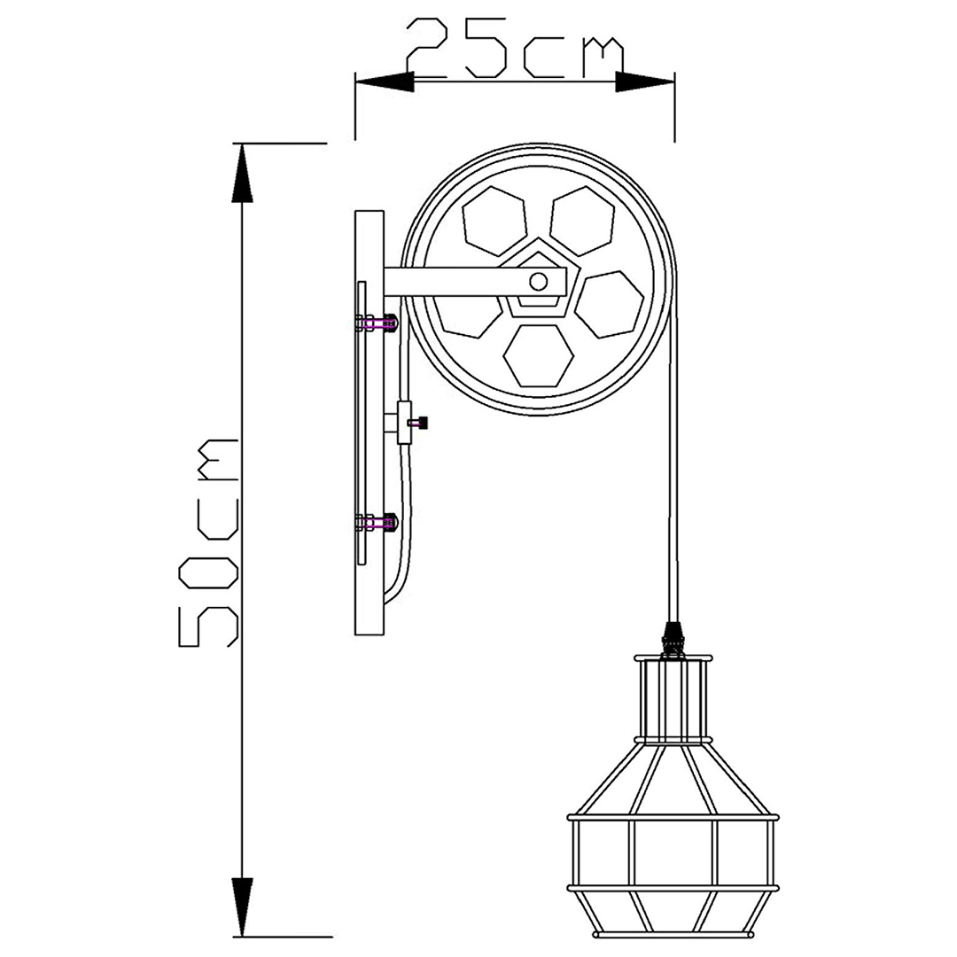 Retro Vintage Pulley Light Shade Wheel Ceiling Lifting Industrial  UK~2690