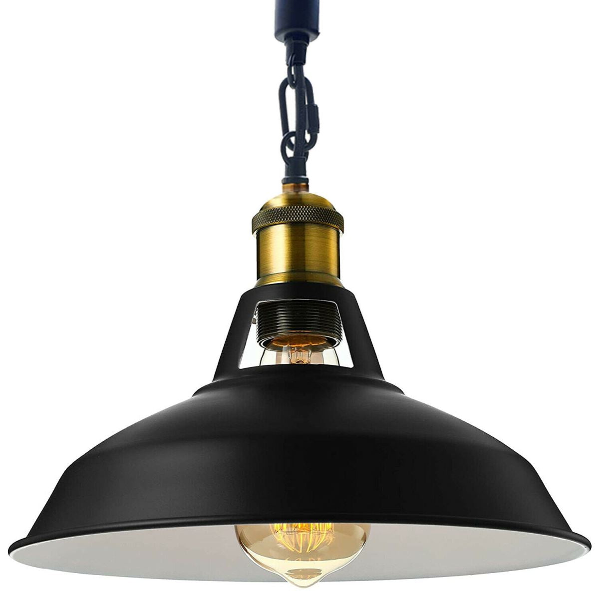 Slotted Shape Metal Ceiling Pendant Light Modern Hemp Hanging Retro Lamps~1653