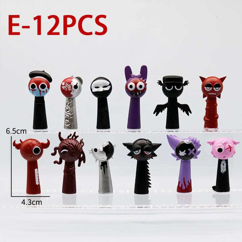 Funny Sprunki 12PCS Anime Action Figures