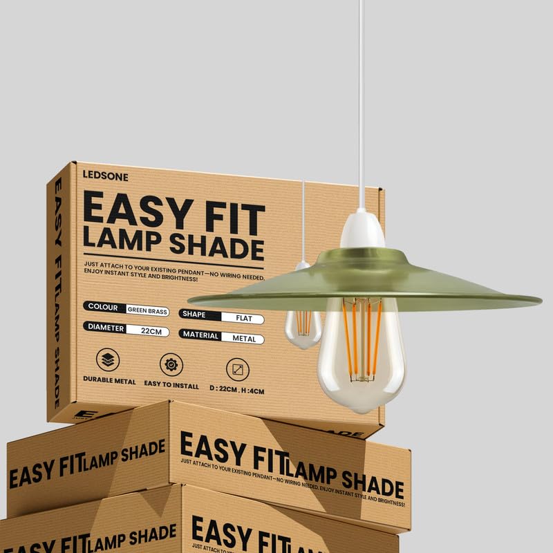 Easy Fit Lampshades Flat Ceiling Light Shades 22cm ~1395